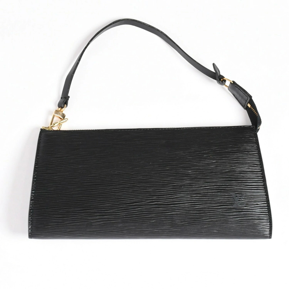 LOUIS VUITTON Pochette Accessoires accessory Pouch Clutch Epi leather black